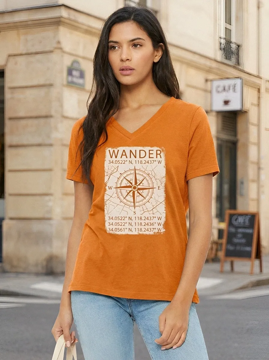 Wander Compass Coordinates T-Shirt