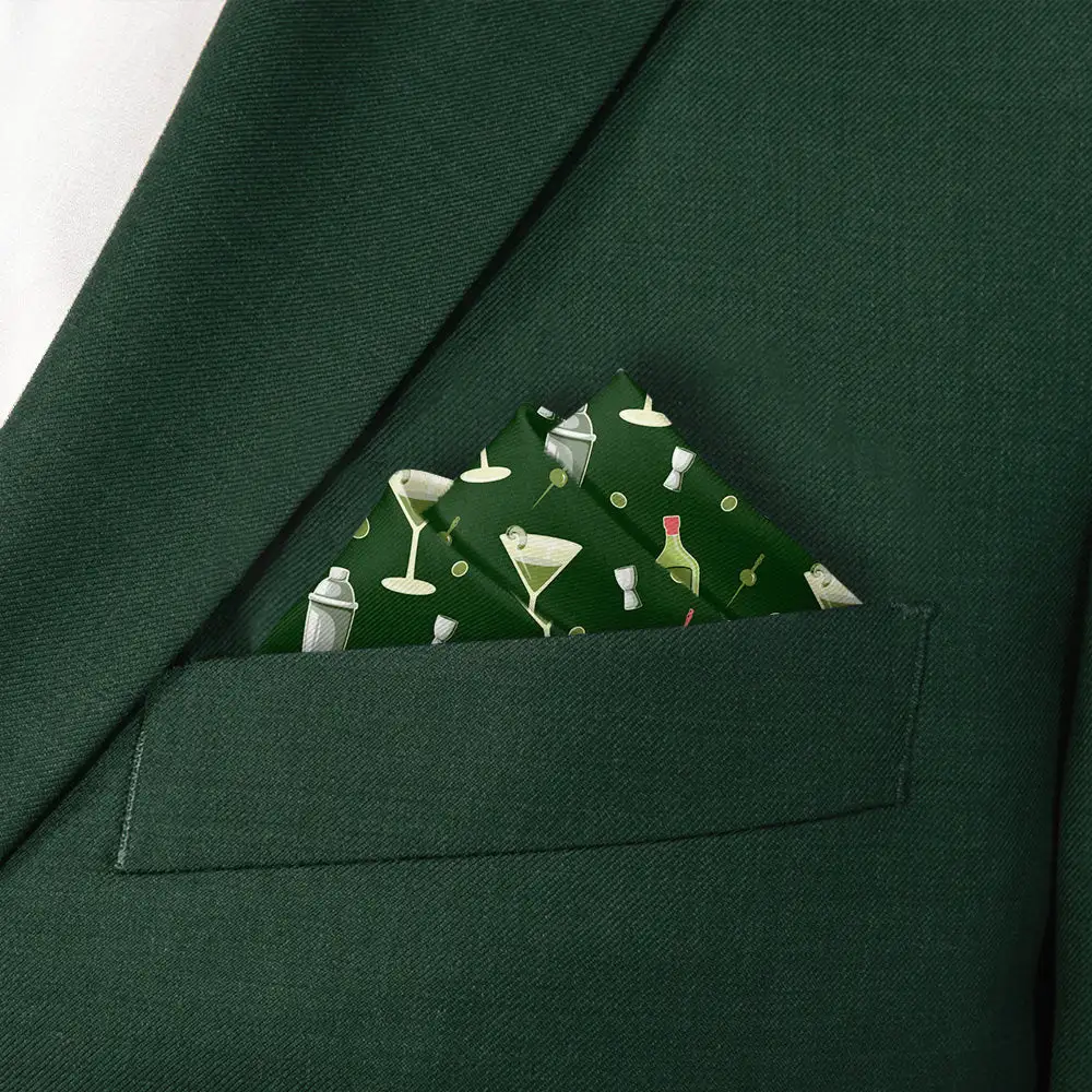 Refined Composed Novelty Food And Drink Motif Pocket Square