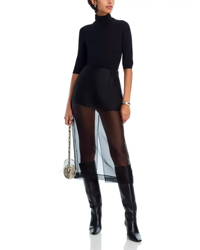 Semi Sheer Lined Skirt