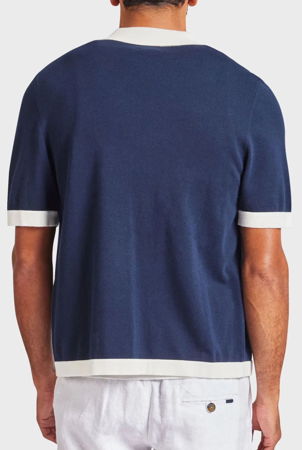 Stripe Knit SS Shirt-Oatmeal
