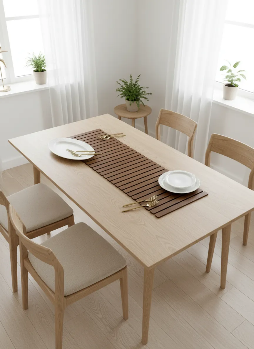 Elm Foldable Table Runner Brown Feet