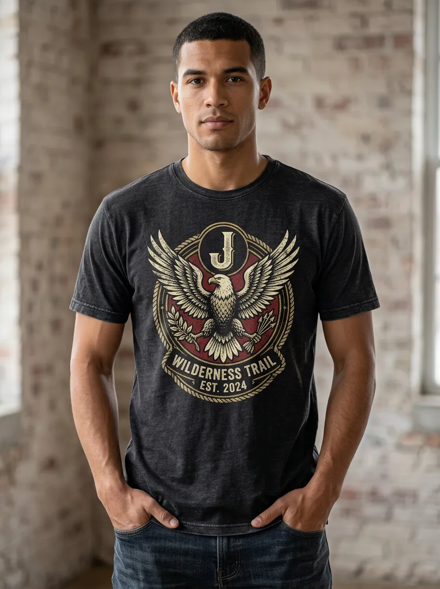 Men's Eagle Wilderness Emblem Graphic T-Shirt