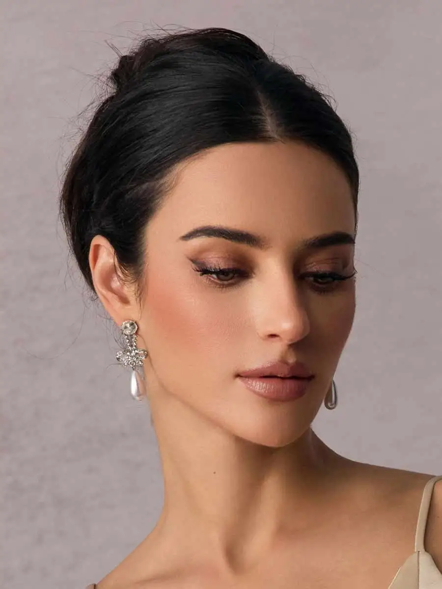 Arabelle Bow Drop Pearl Earrings
