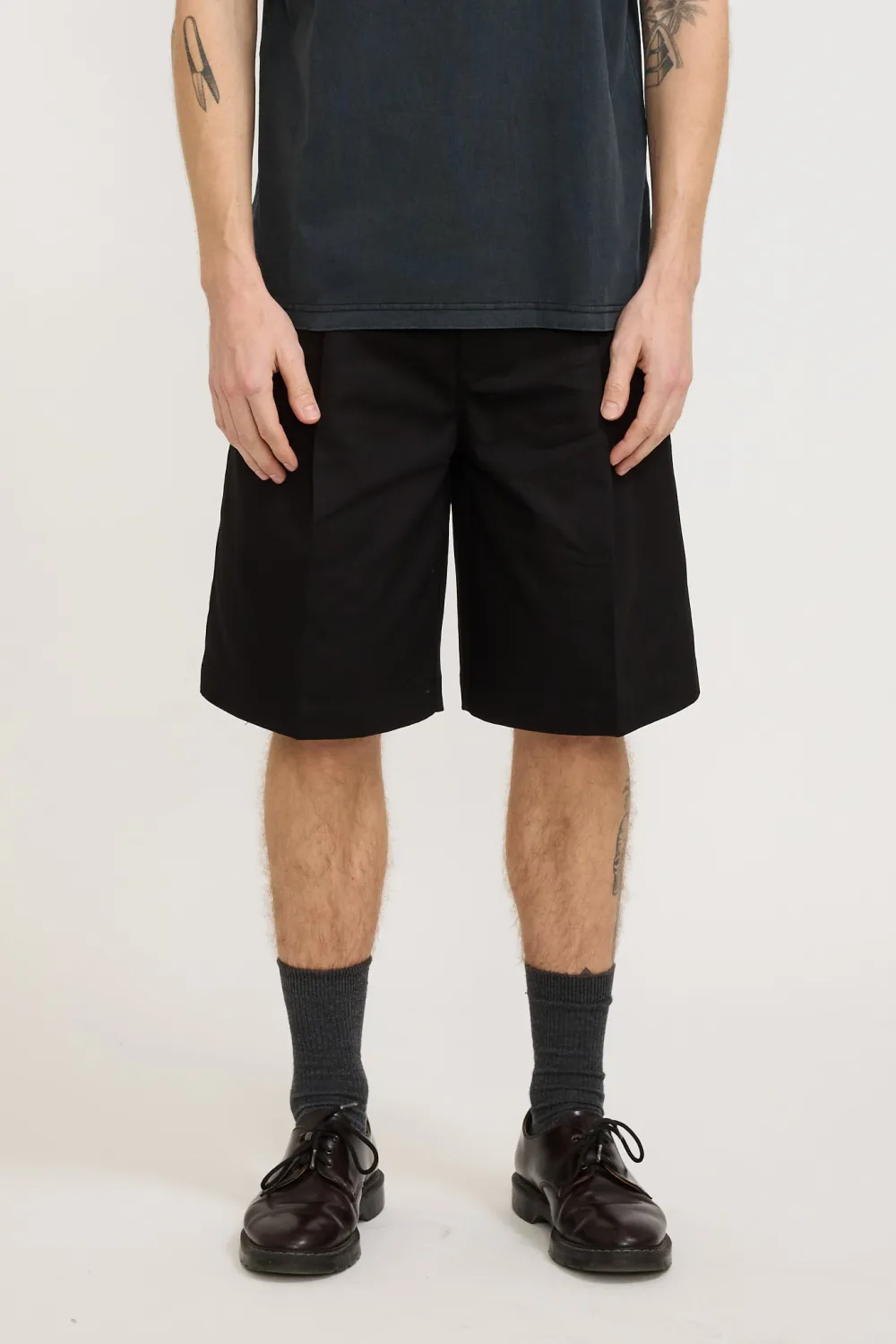 Black Minimalist Loose Fit Shorts