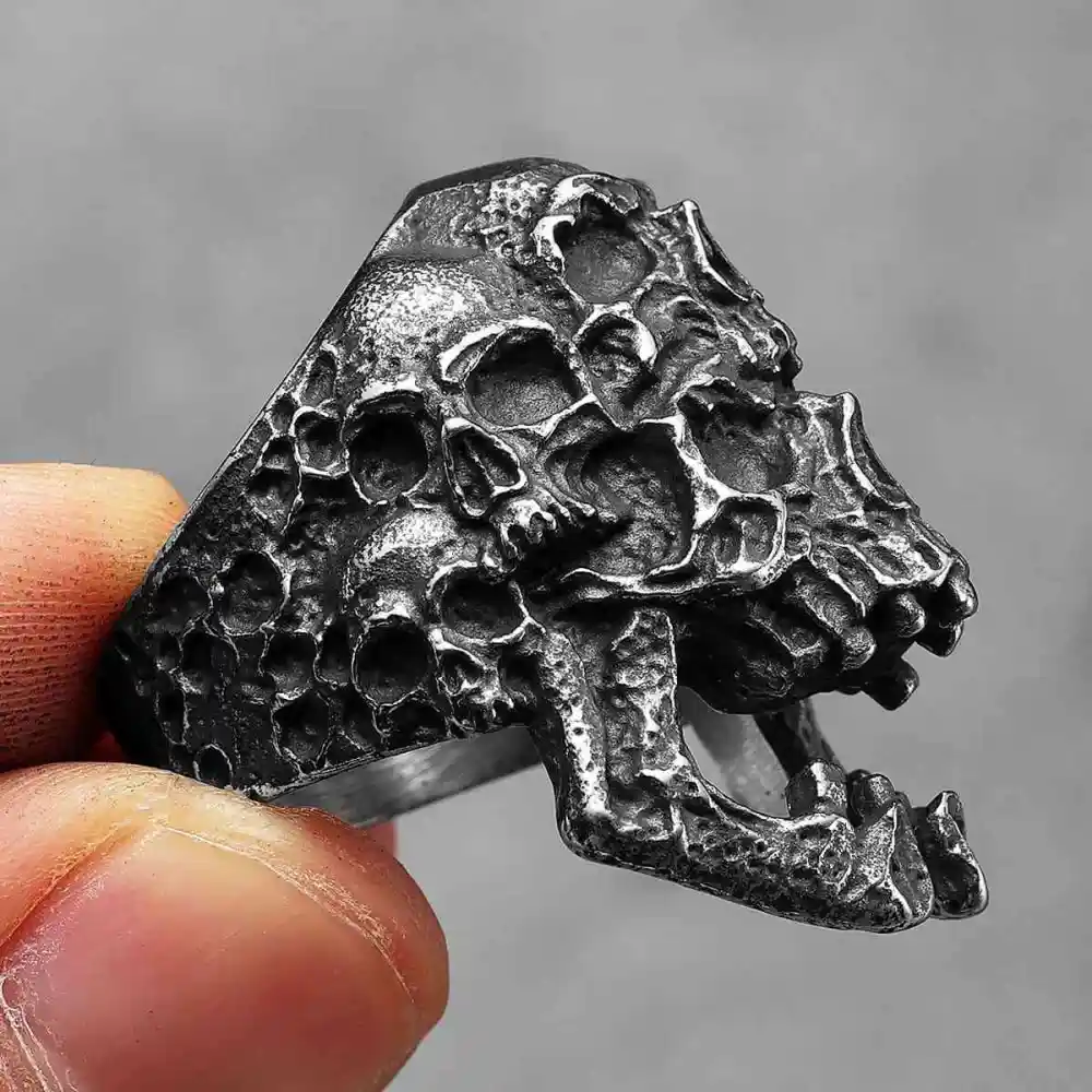 Men's Multi Skull Heads Ring