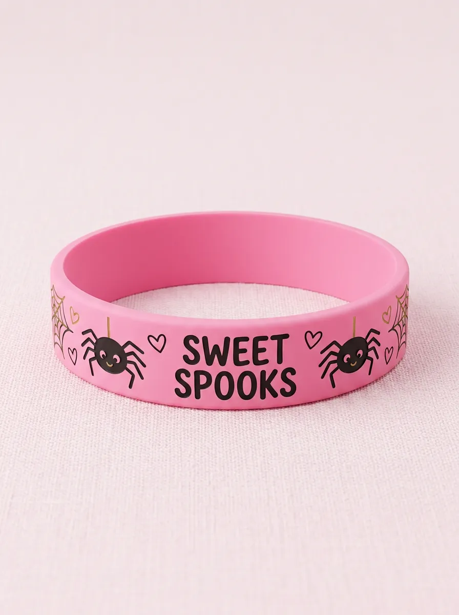 Cute-Spooky Spiderweb Halloween Graphic Wristband