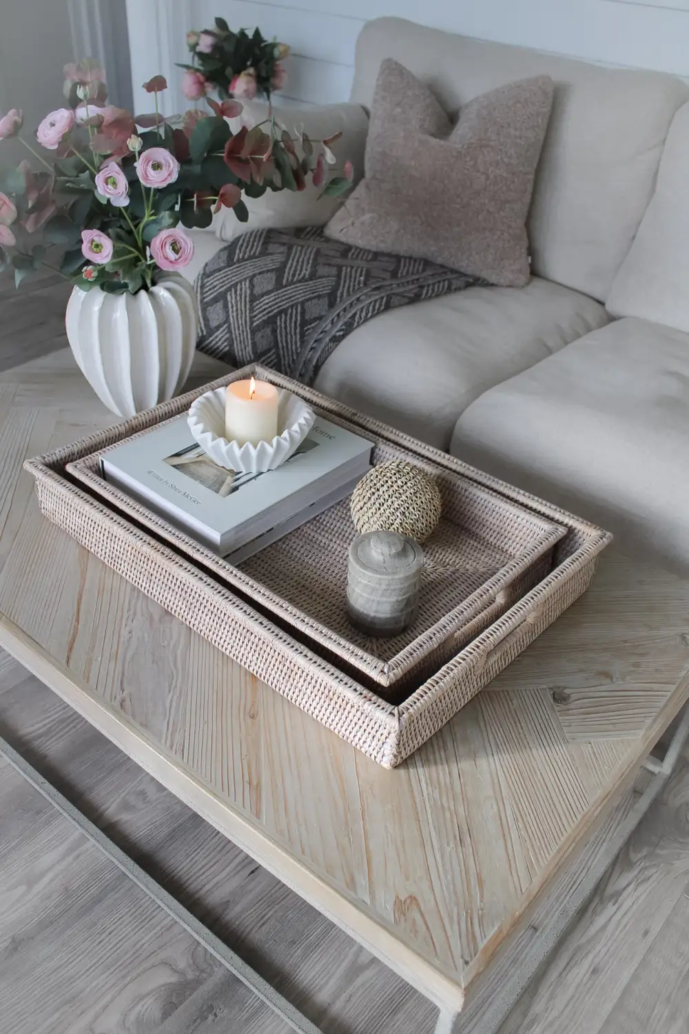 Rattan Coffee Table Tray