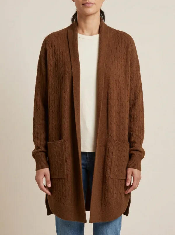 Cable-Knit Knit Cardigan