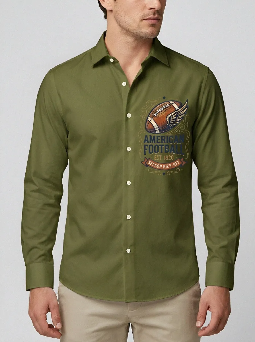 Men's American Football Winged Ball Season Kick-off Printed Shirt