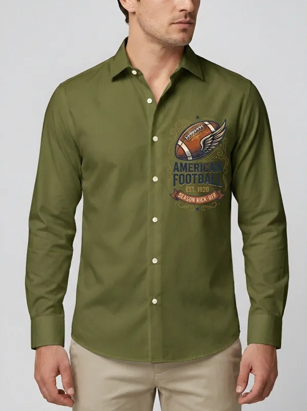 Men's American Football Winged Ball Season Kick-off Printed Shirt