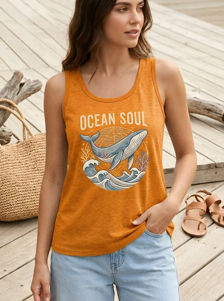 Ocean Lover Whale Tank Top Everyday