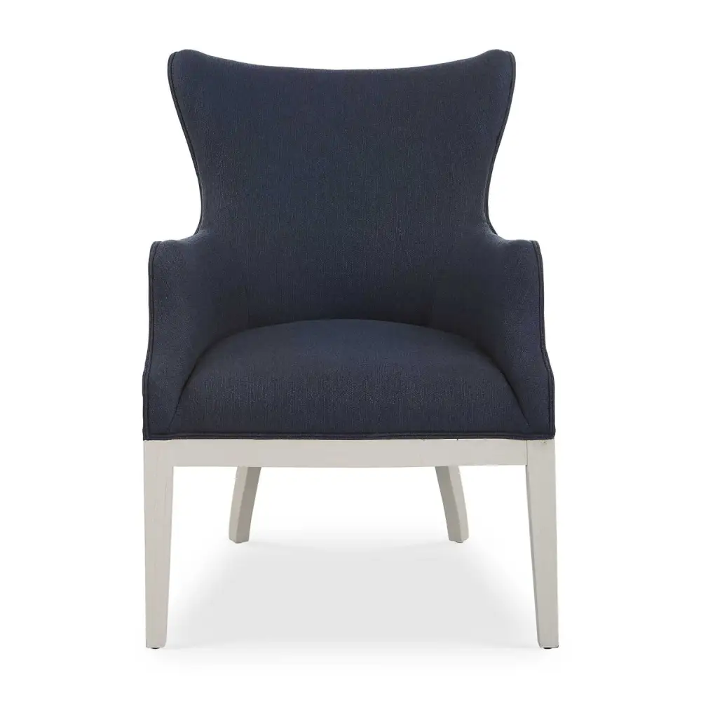 Curved Woven Fabric Accent Chair