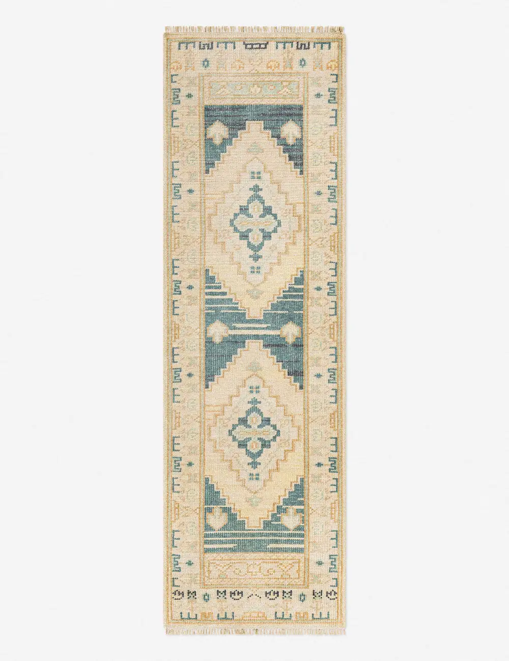 Performance Medallion Traditional Motif Distressed Hand Knotted Wool Blend Area Rug