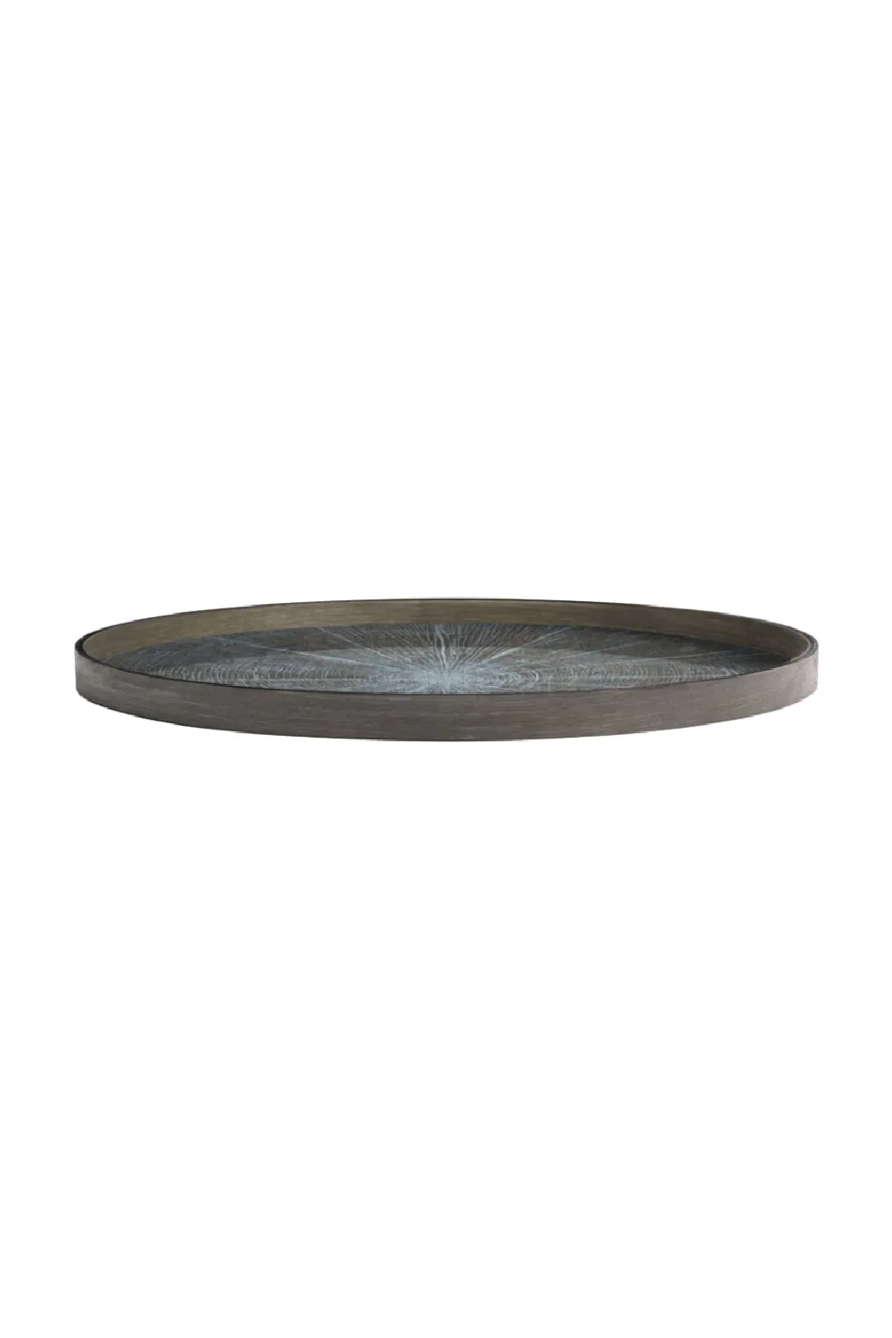 Round Hand-Painted Wood Tray