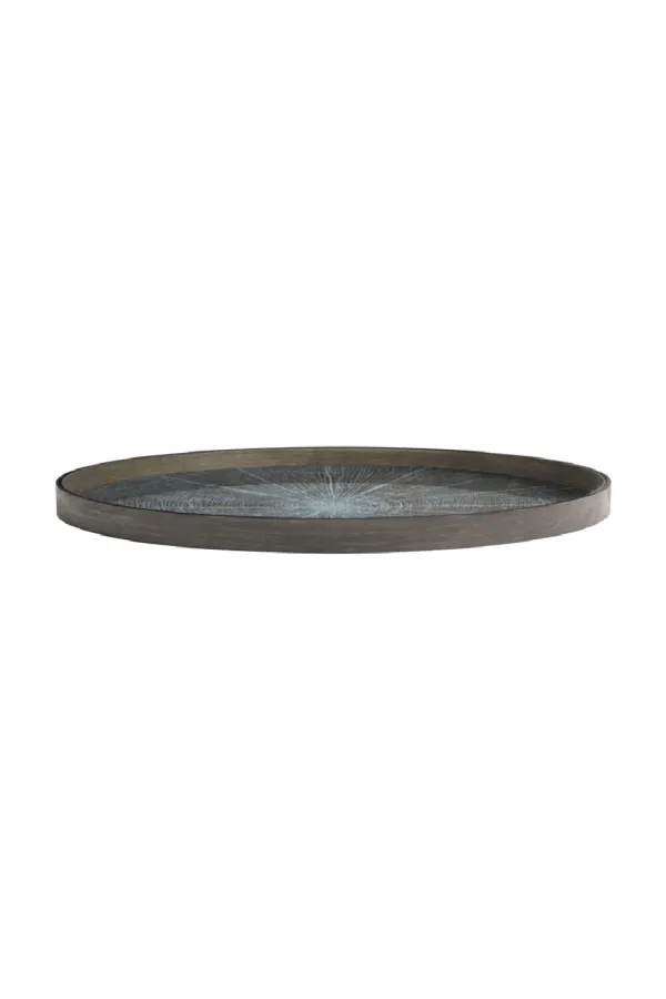 Round Hand-Painted Wood Tray
