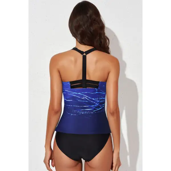 Women's Scoop-Neck Sleeveless Printed Swim Top