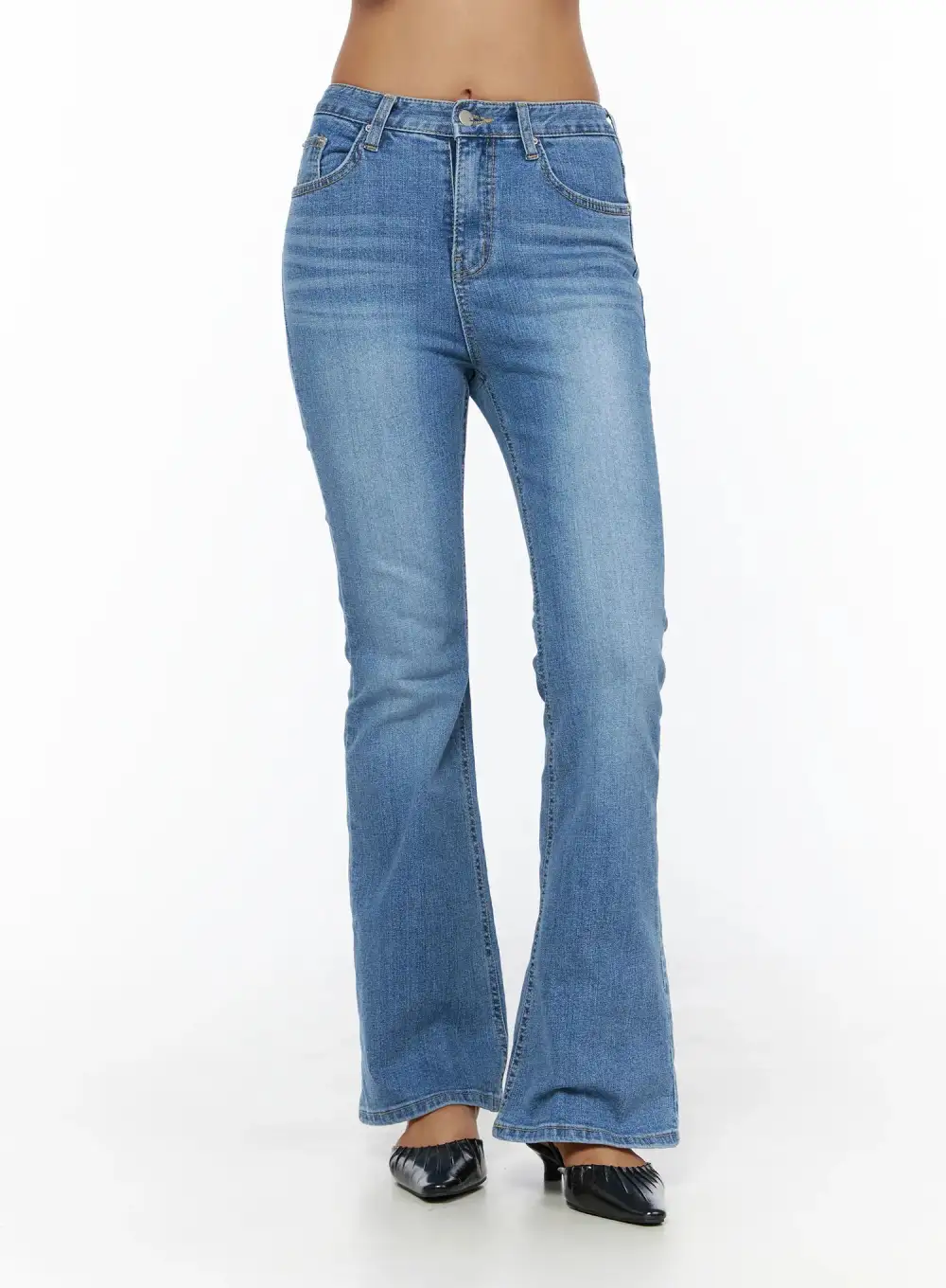 Washed Bootcut Jeans
