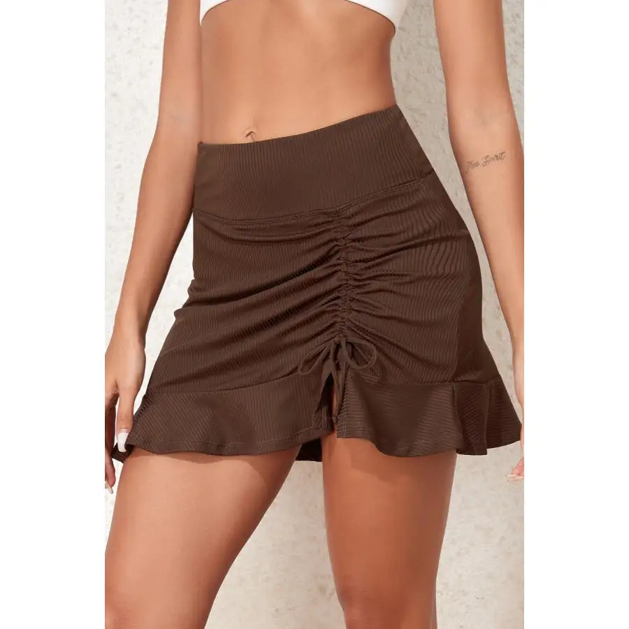 Women's Ruched Skirt Swim Bottom