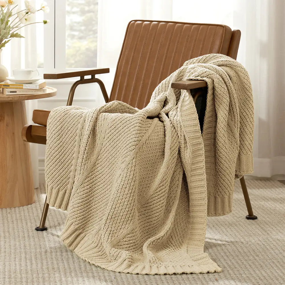Chenille Chevron Throw Blanket