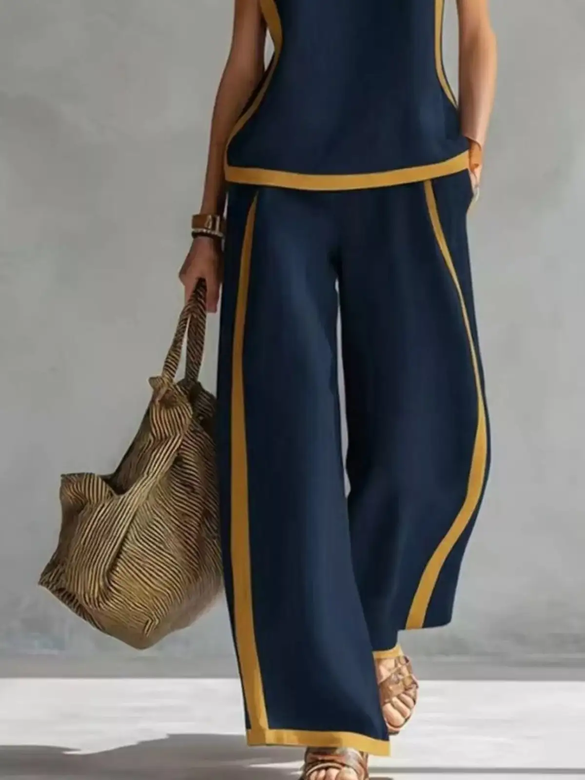 Wide-Leg Pants Matching Set