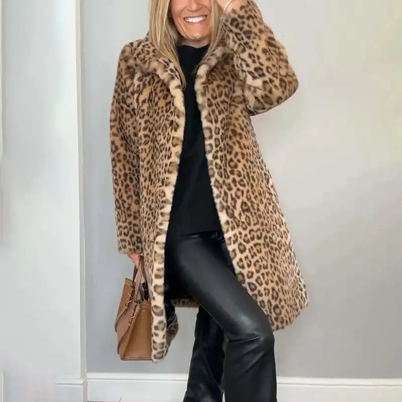 Leopard Plush Layering Jacket