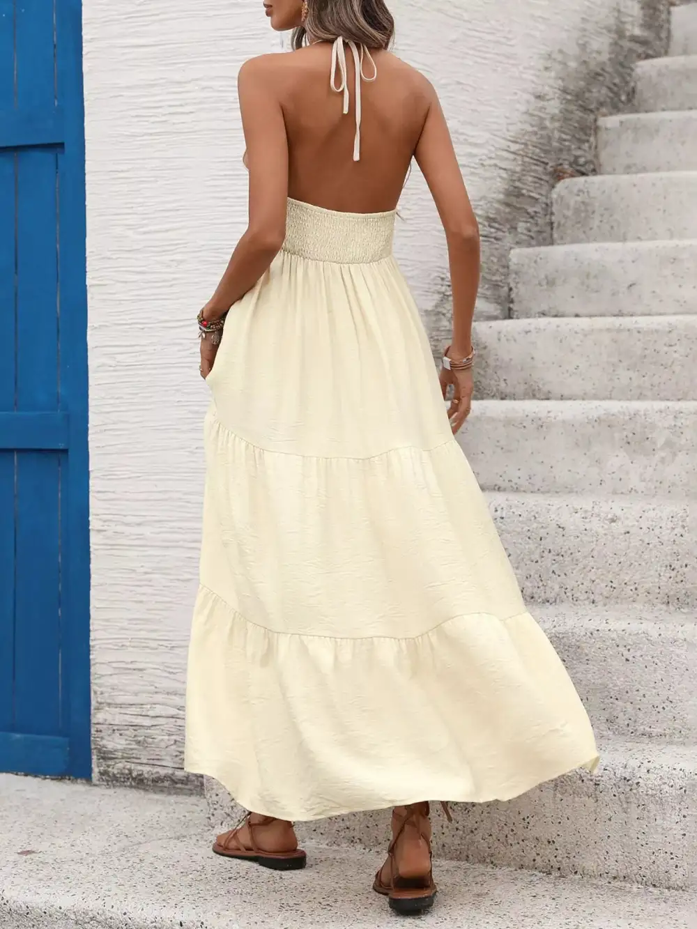 Halter Tiered Maxi Dress
