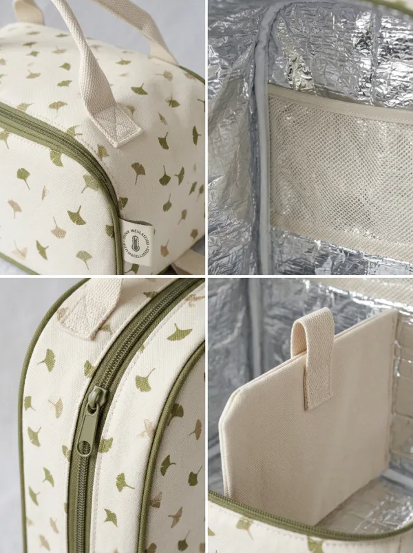 Ginkgo Leaf Pattern Insulated Printed Lunch Bag