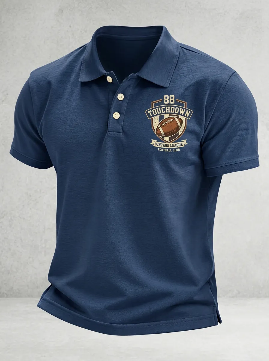 Football Inspired Casual Polo Shirt