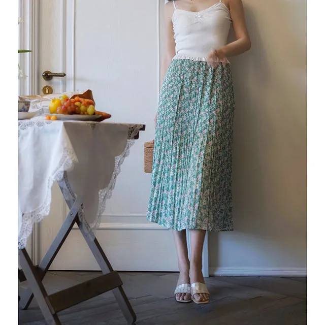 Polished Market Maxi Pleated Skirt