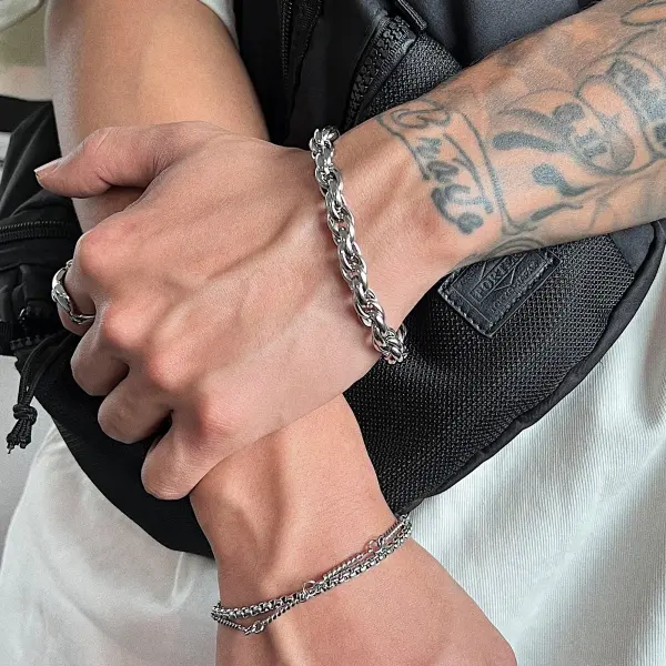 Tight Braided Metal Bracelet