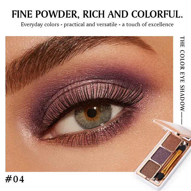 3-colors Vegan Shimmer mixed color Eyeshadow High Pigment Press Powder Custom Multichrome Eyeshadow