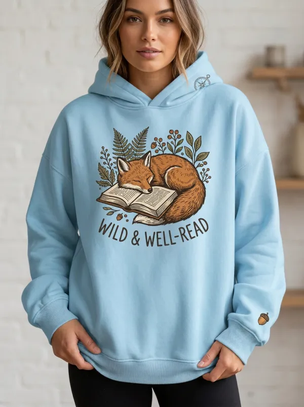 Book Lover Wild And Well-Read Fox Hoodie