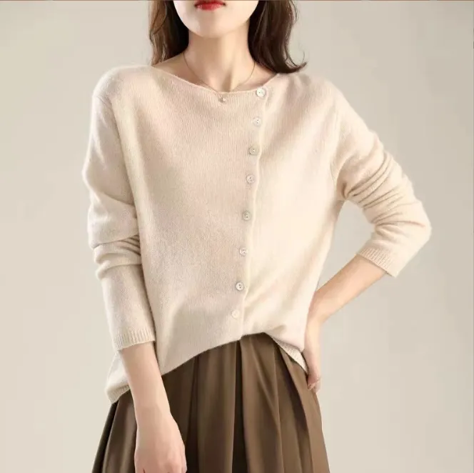 Button Front Cable Knit Knit Sweater