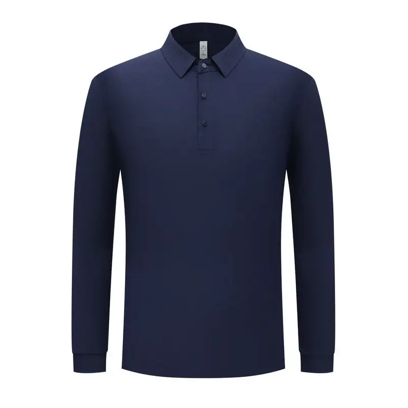 Men's Snap-Button Long-Sleeve Polo Shirt