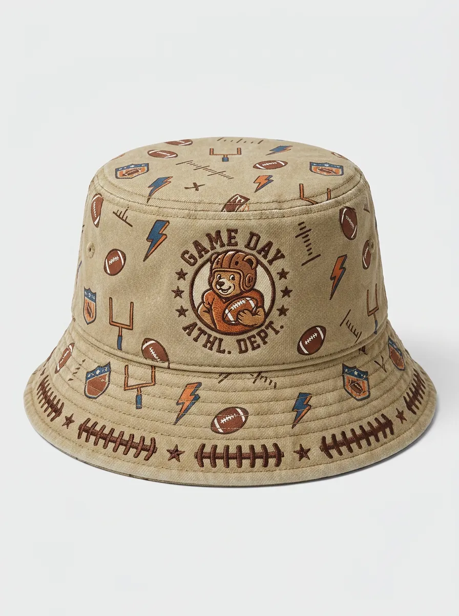 Bear Gameday Football Bucket Hat