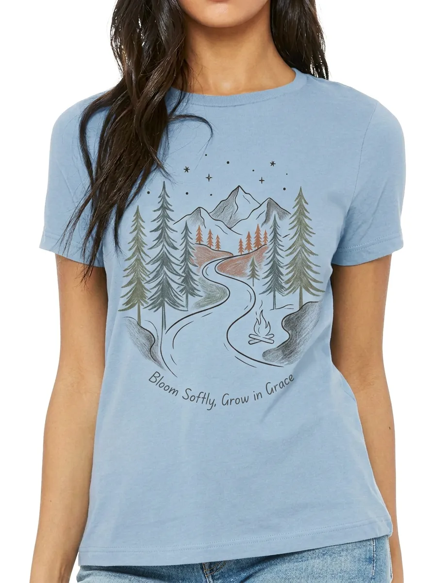 Women's Nature Camping Mountain Forest Printed T-shirt