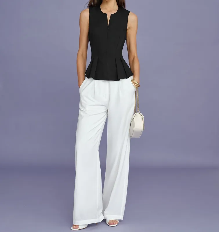 Black Solid Ruched Tank Top