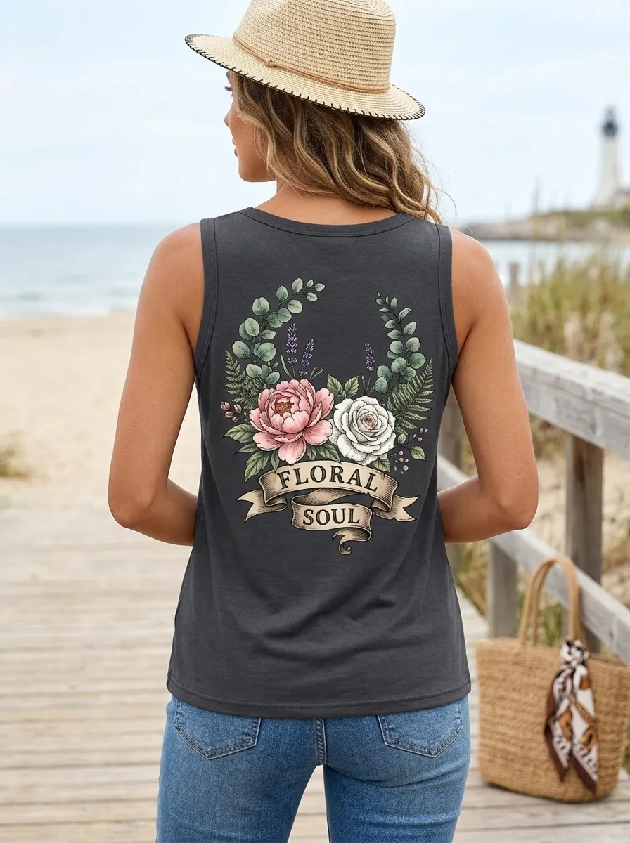Floral Soul Peony Tank Top