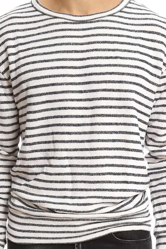 Long Sleeve Striped Cotton T-Shirt