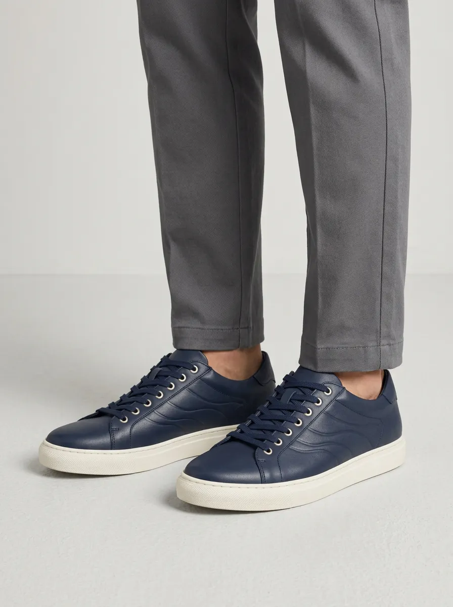 Men's Minimalist Wavy Pattern Printed Casual Shoes