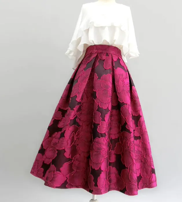 Effortless Office Everyday Casual Embroidered Skirt