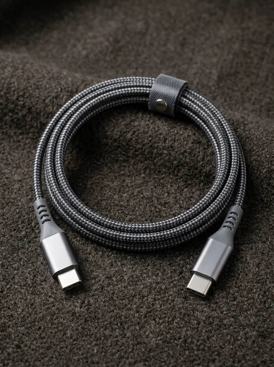 Braided Grey Metal Charging Cable