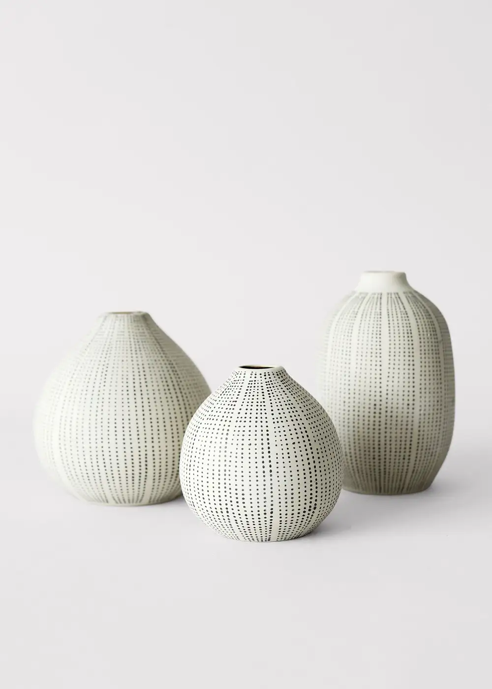 Dotted Stoneware Bud Vase Set