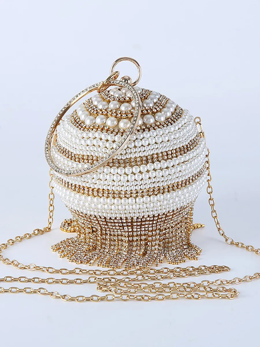 Giselle Small Pearl Tassel Ball Bag