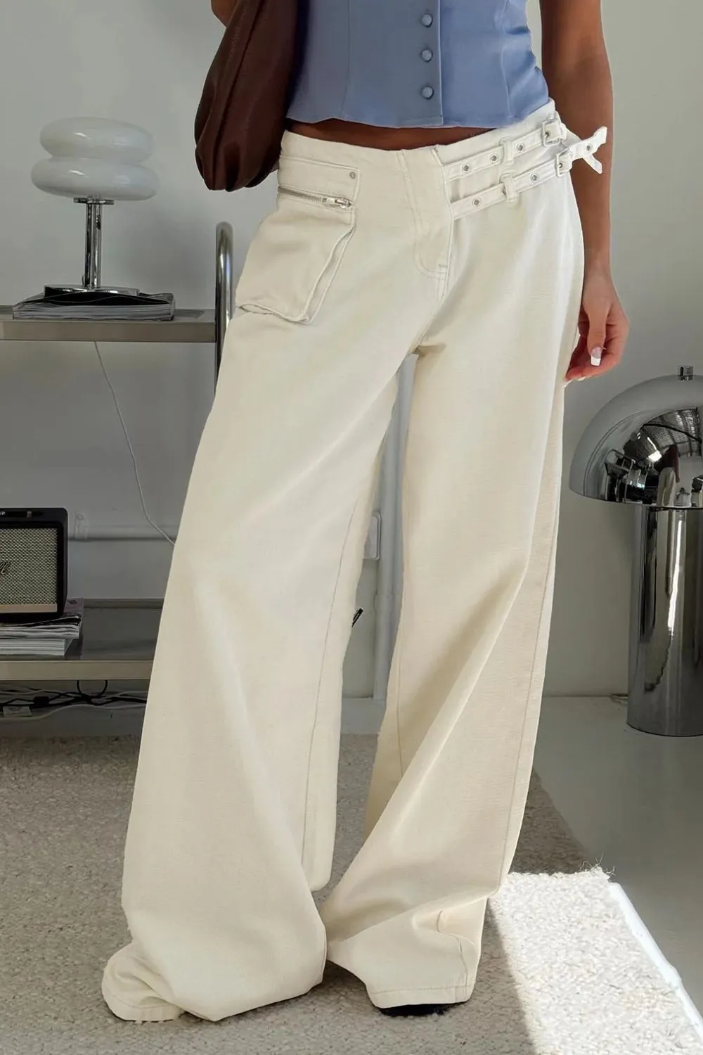 Wide Leg Jeans With Pocket