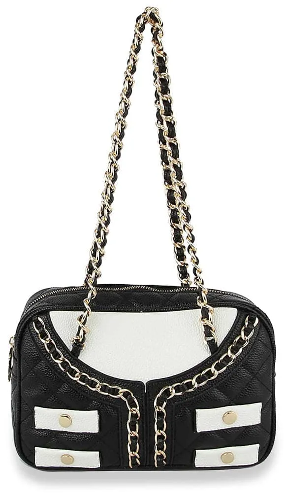 Everyday Detail Quilted Pocketed Faux Leather Shoulder Bag