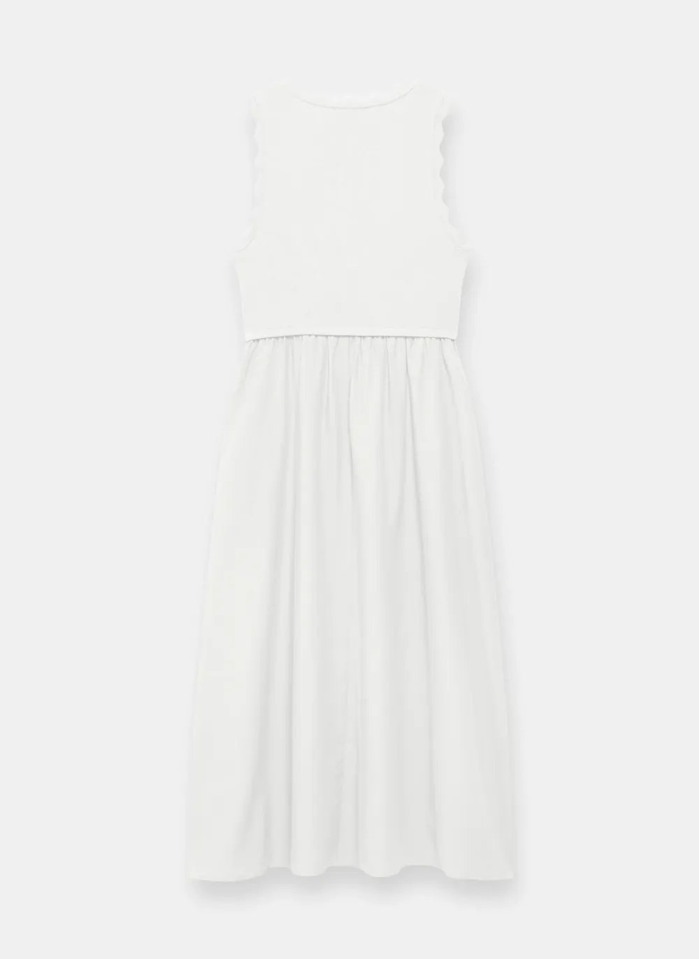 Casual Style Scallop Midi Dress