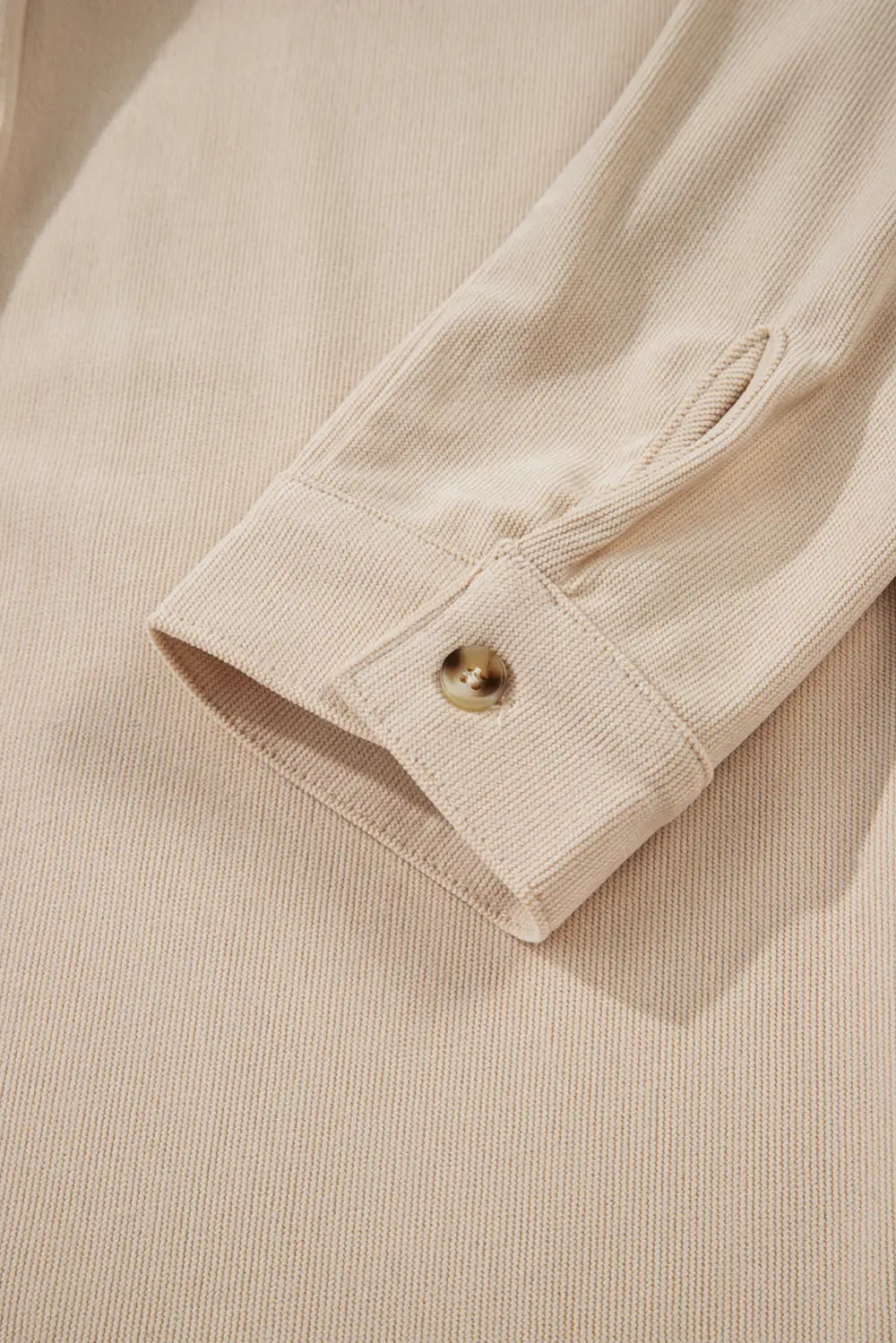 Lightweight Feel Corduroy Half Button Long Sleeve Mini Dress