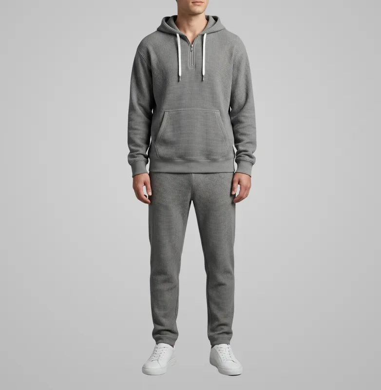 Waffle Knit Textured Tracksuit Set
