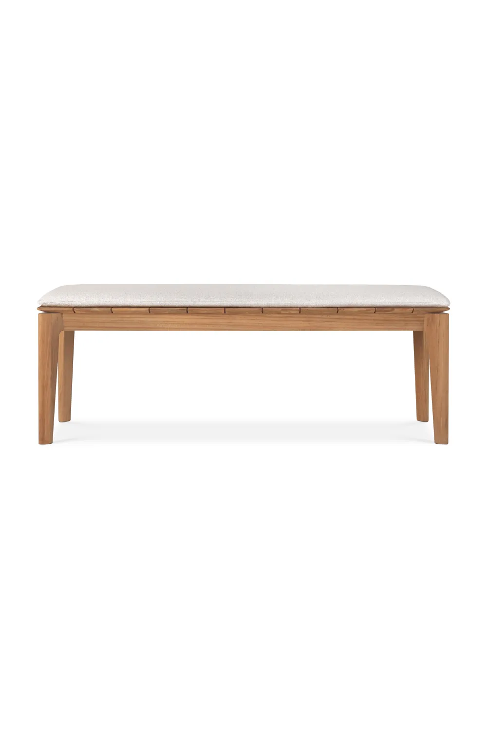Two-Seater Teak Cushioned Outdoor Bench
